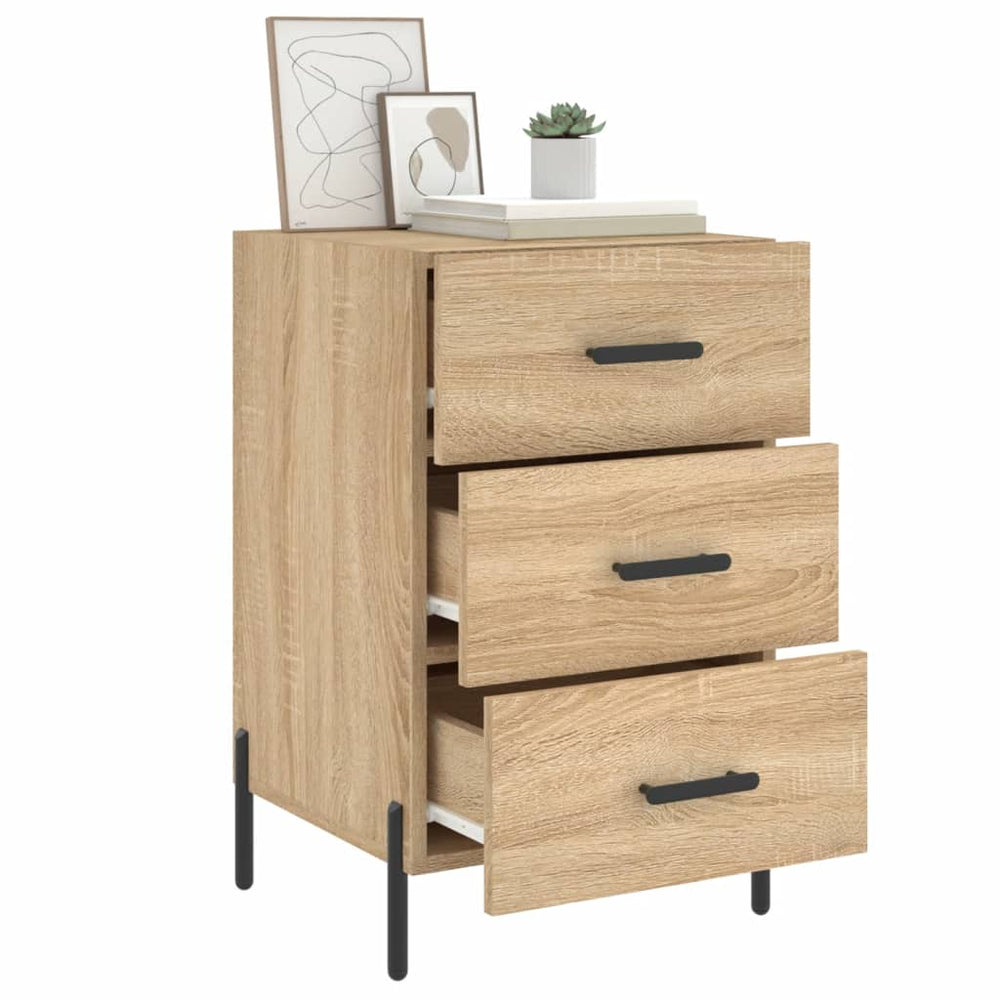 Nachtkastje 40x40x66 cm bewerkt hout sonoma eikenkleurig MeubelReus