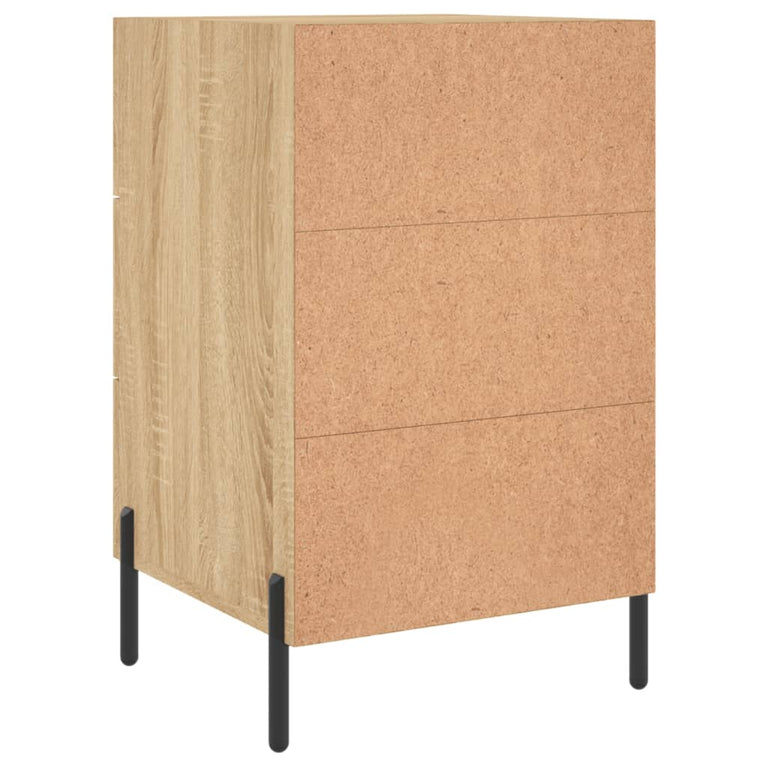 Nachtkastje 40x40x66 cm bewerkt hout sonoma eikenkleurig MeubelReus