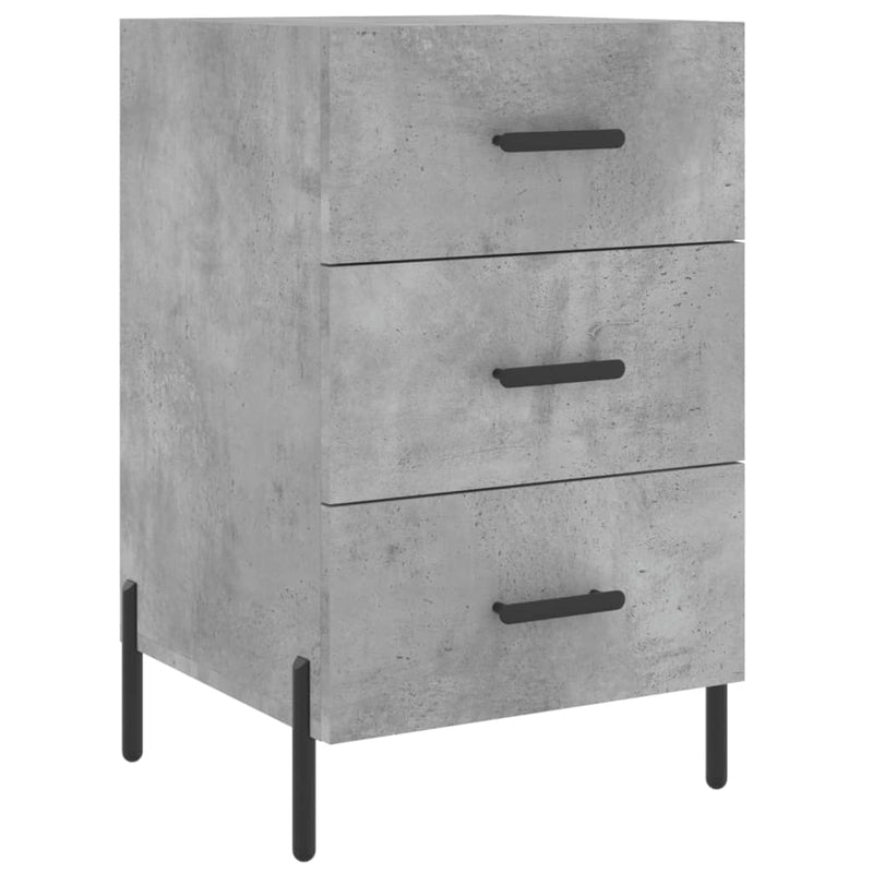 Nachtkastje 40x40x66 cm bewerkt hout betongrijs MeubelReus