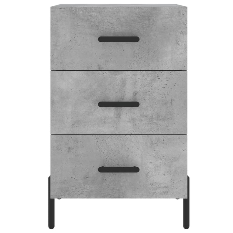Nachtkastje 40x40x66 cm bewerkt hout betongrijs MeubelReus