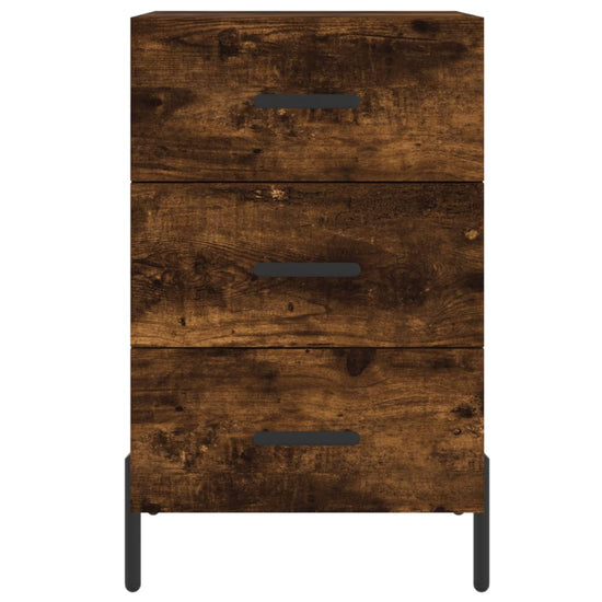 Nachtkastje 40x40x66 cm bewerkt hout gerookt eikenkleurig MeubelReus