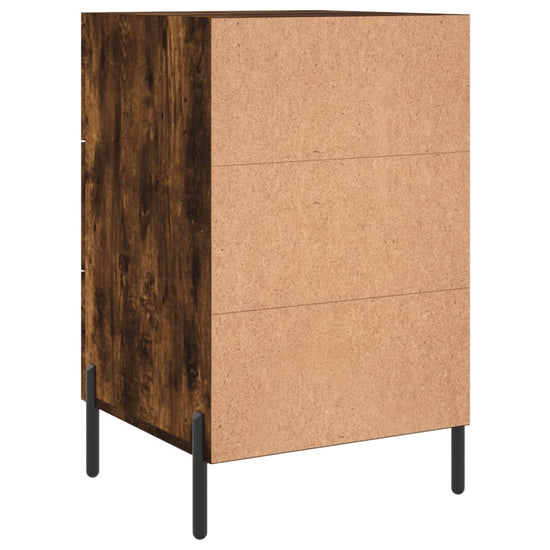 Nachtkastje 40x40x66 cm bewerkt hout gerookt eikenkleurig MeubelReus