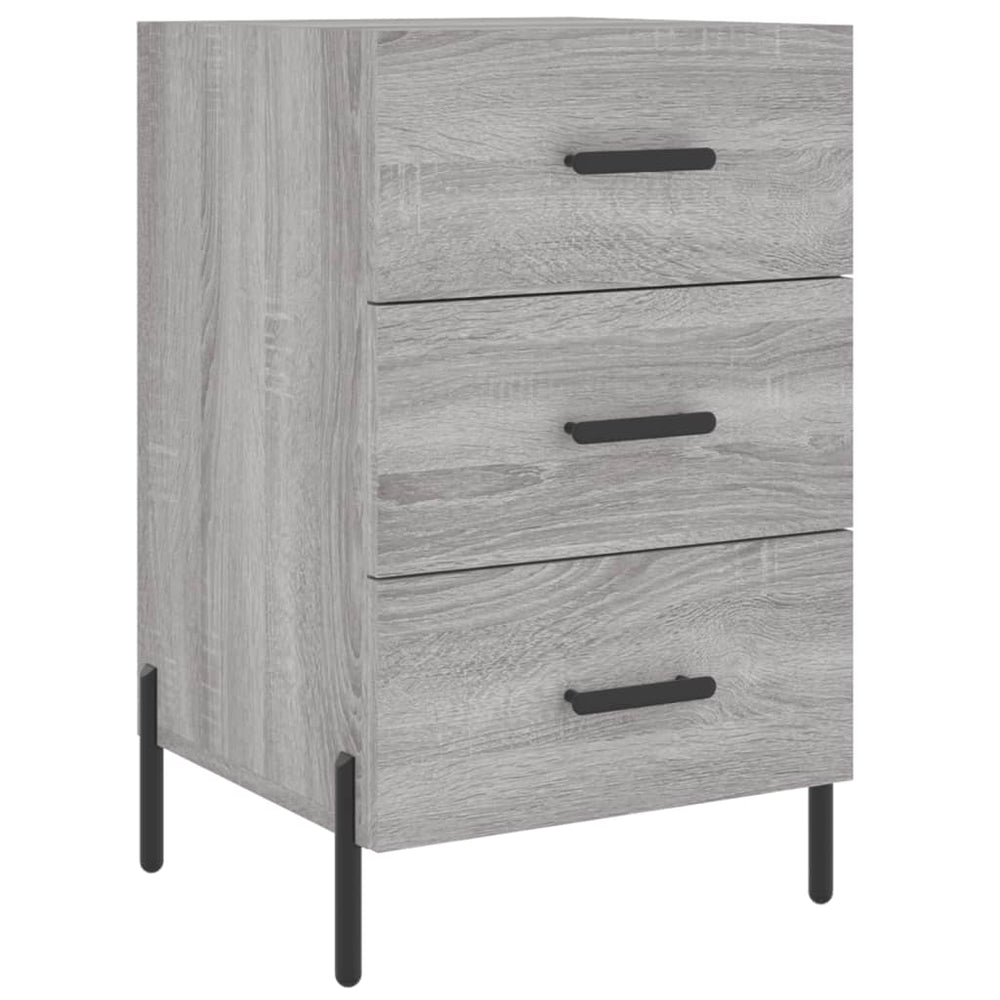 Nachtkastje 40x40x66 cm bewerkt hout grijs sonoma eikenkleurig MeubelReus