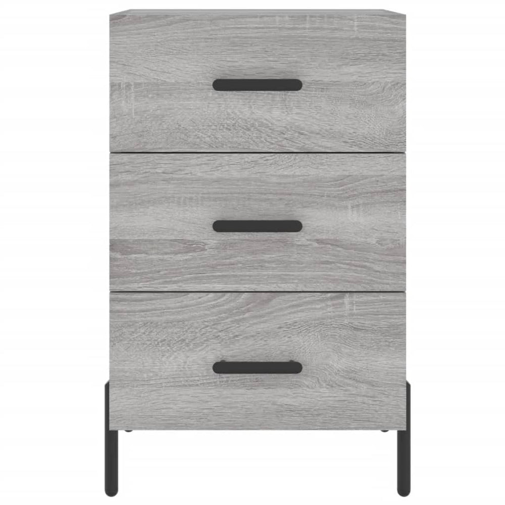 Nachtkastje 40x40x66 cm bewerkt hout grijs sonoma eikenkleurig MeubelReus