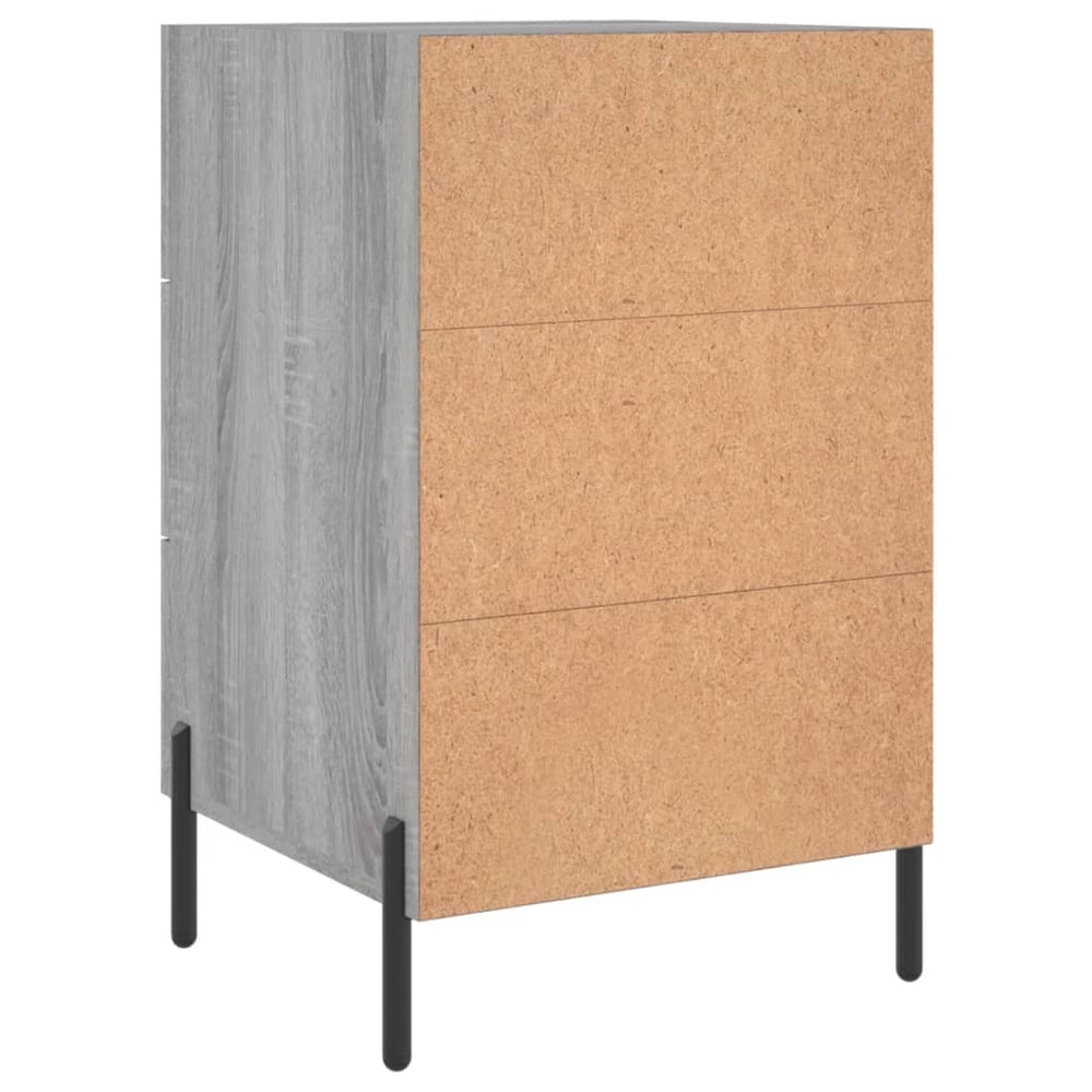 Nachtkastje 40x40x66 cm bewerkt hout grijs sonoma eikenkleurig MeubelReus