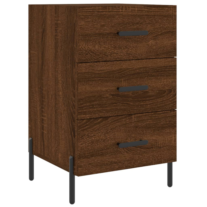 Nachtkastje 40x40x66 cm bewerkt hout bruin eikenkleur MeubelReus
