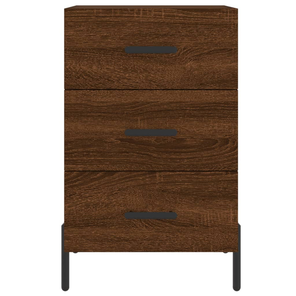 Nachtkastje 40x40x66 cm bewerkt hout bruin eikenkleur MeubelReus