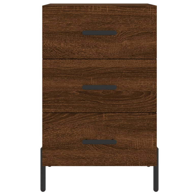 Nachtkastje 40x40x66 cm bewerkt hout bruin eikenkleur MeubelReus