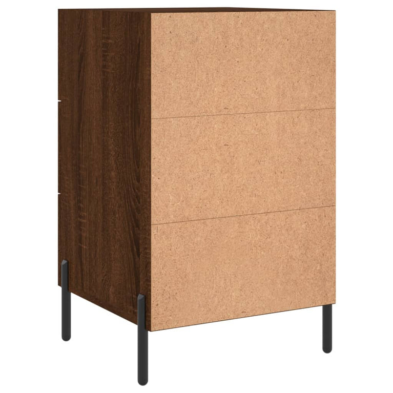 Nachtkastje 40x40x66 cm bewerkt hout bruin eikenkleur MeubelReus