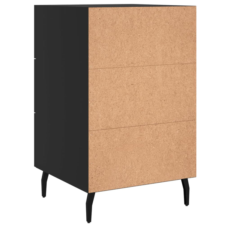 Nachtkastje 40x40x66 cm bewerkt hout zwart MeubelReus
