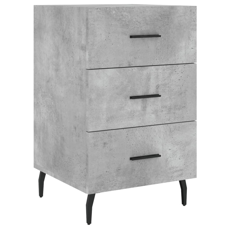Nachtkastje 40x40x66 cm bewerkt hout betongrijs MeubelReus