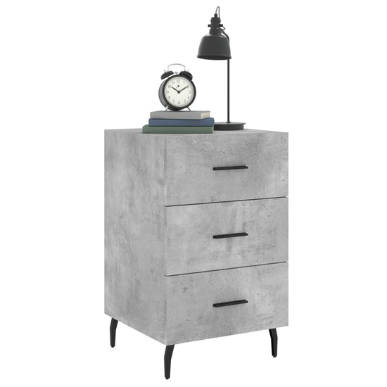 Nachtkastje 40x40x66 cm bewerkt hout betongrijs MeubelReus