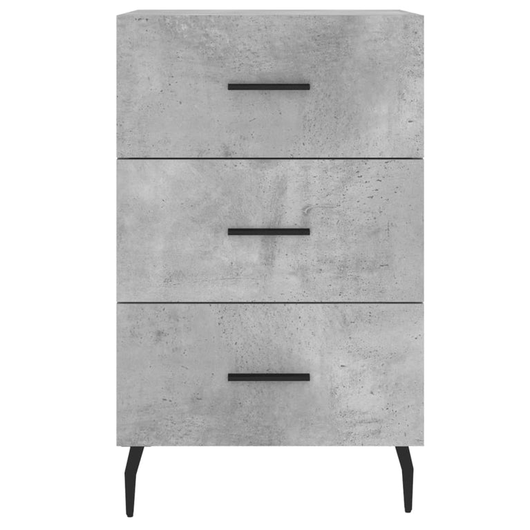 Nachtkastje 40x40x66 cm bewerkt hout betongrijs MeubelReus