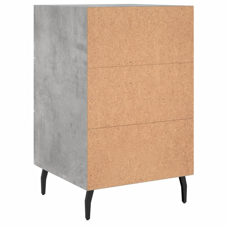 Nachtkastje 40x40x66 cm bewerkt hout betongrijs MeubelReus