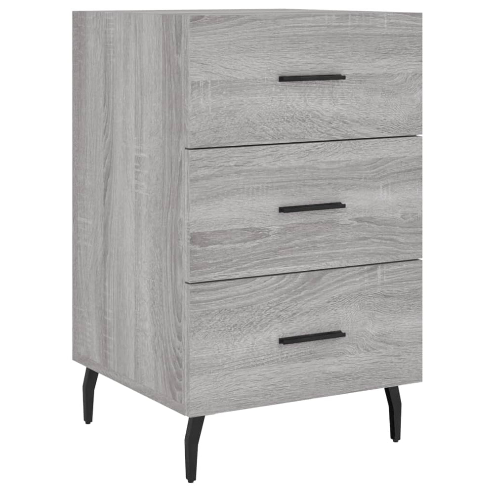 Nachtkastje 40x40x66 cm bewerkt hout grijs sonoma eikenkleurig MeubelReus