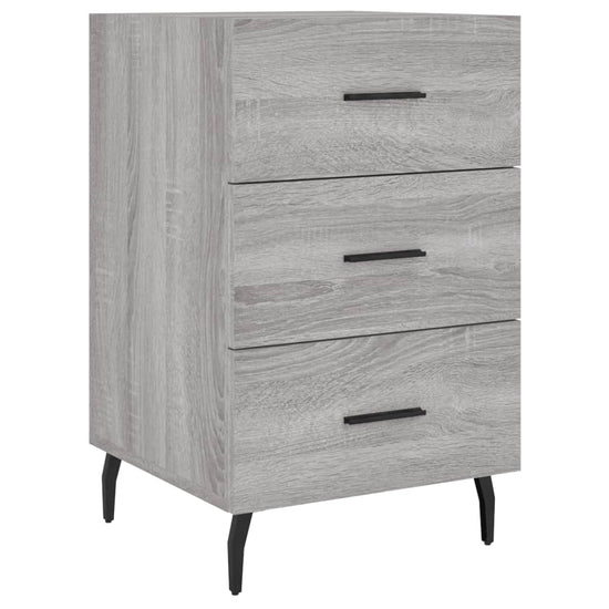 Nachtkastje 40x40x66 cm bewerkt hout grijs sonoma eikenkleurig MeubelReus