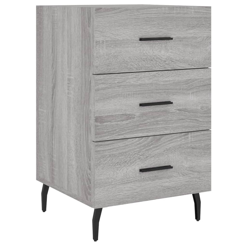 Nachtkastje 40x40x66 cm bewerkt hout grijs sonoma eikenkleurig MeubelReus