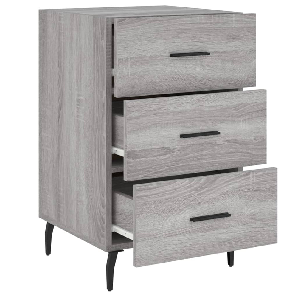 Nachtkastje 40x40x66 cm bewerkt hout grijs sonoma eikenkleurig MeubelReus