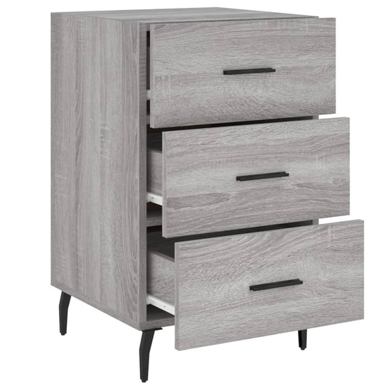 Nachtkastje 40x40x66 cm bewerkt hout grijs sonoma eikenkleurig MeubelReus