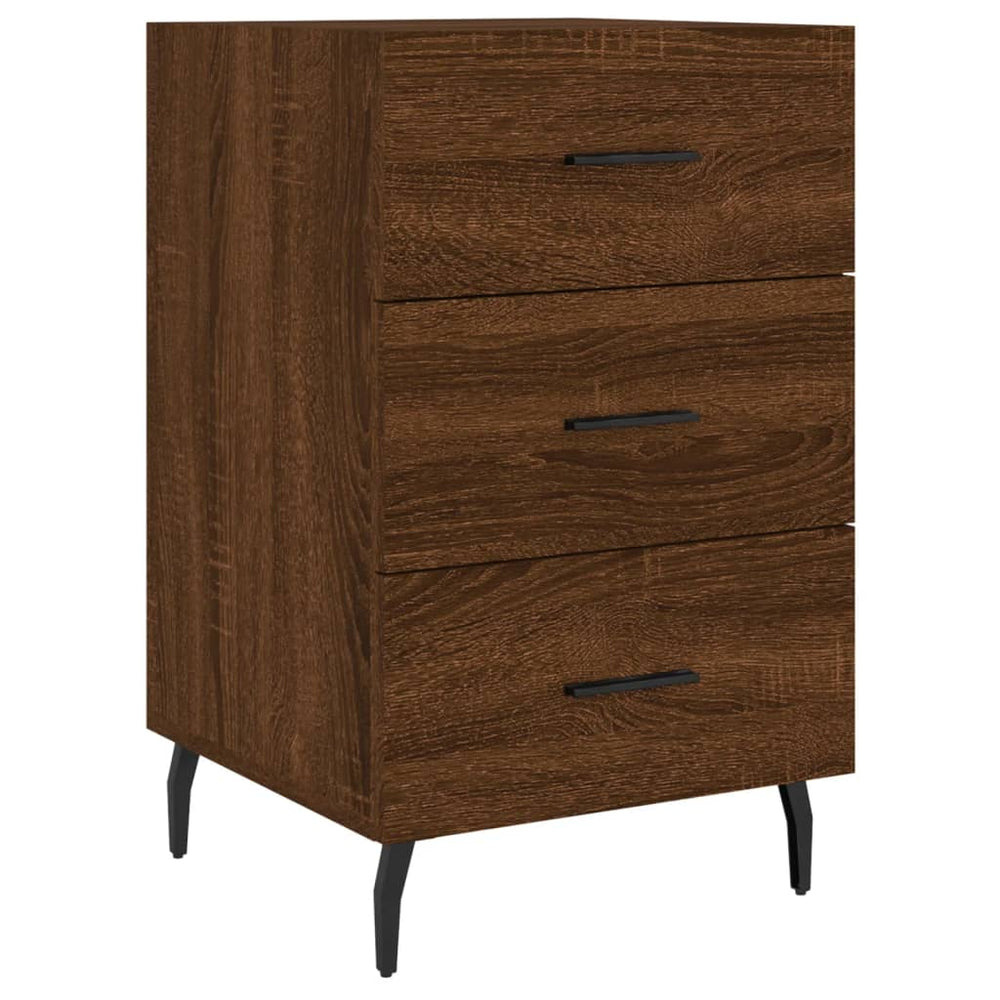 Nachtkastje 40x40x66 cm bewerkt hout bruin eikenkleur MeubelReus