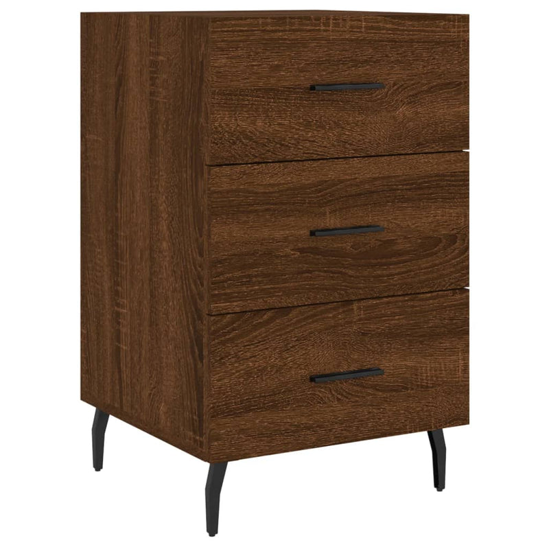 Nachtkastje 40x40x66 cm bewerkt hout bruin eikenkleur MeubelReus