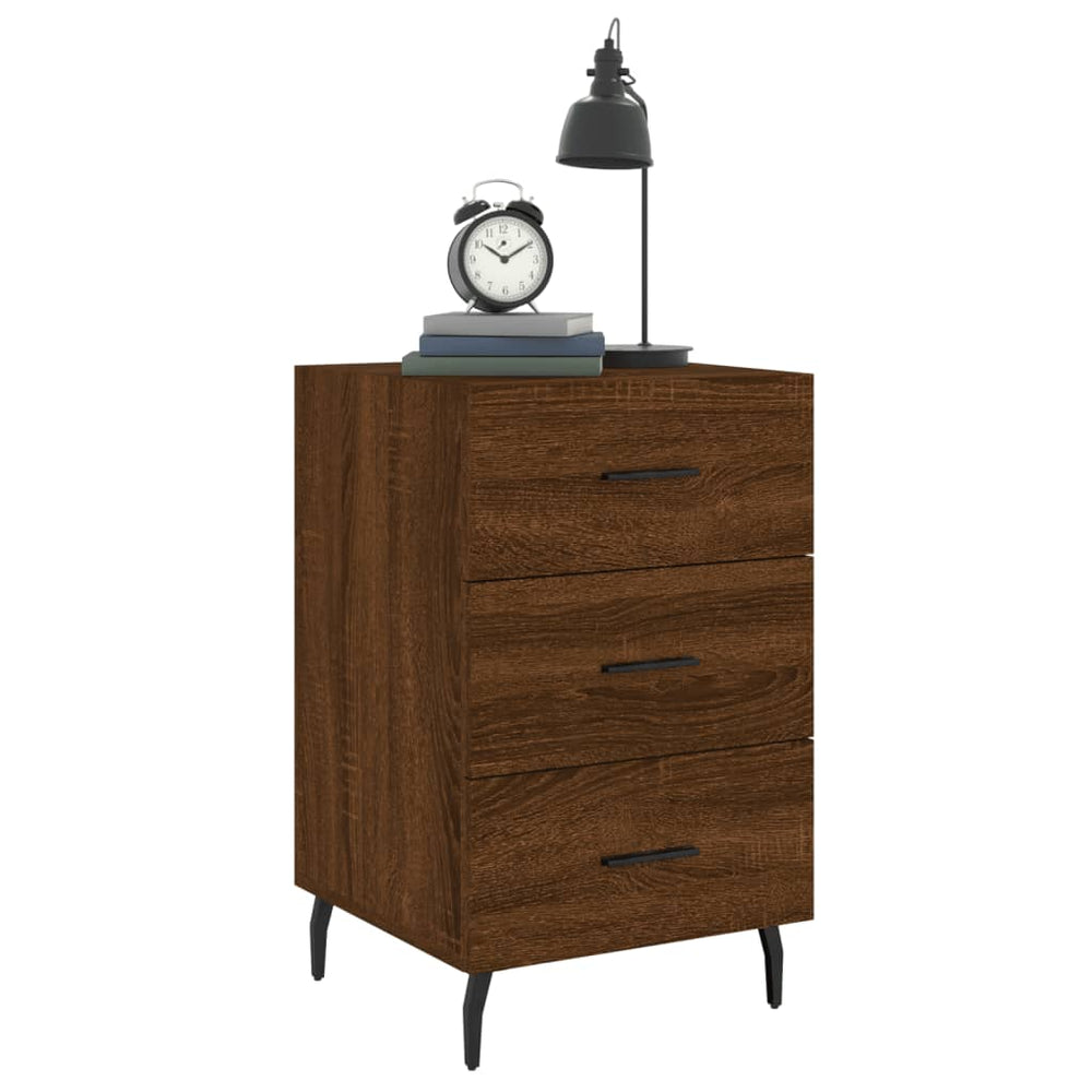Nachtkastje 40x40x66 cm bewerkt hout bruin eikenkleur MeubelReus