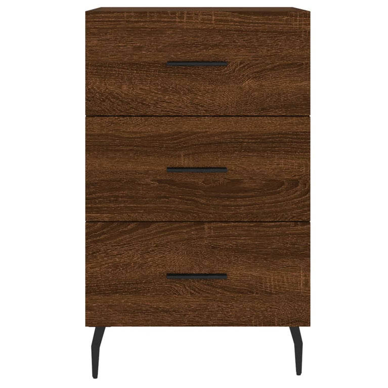 Nachtkastje 40x40x66 cm bewerkt hout bruin eikenkleur MeubelReus