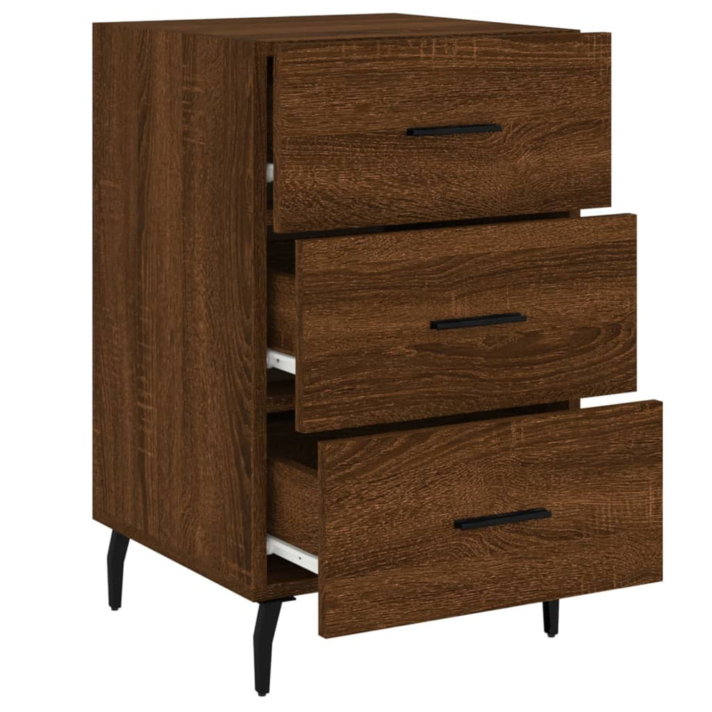 Nachtkastje 40x40x66 cm bewerkt hout bruin eikenkleur MeubelReus