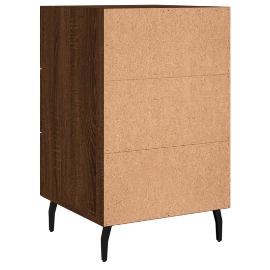 Nachtkastje 40x40x66 cm bewerkt hout bruin eikenkleur MeubelReus