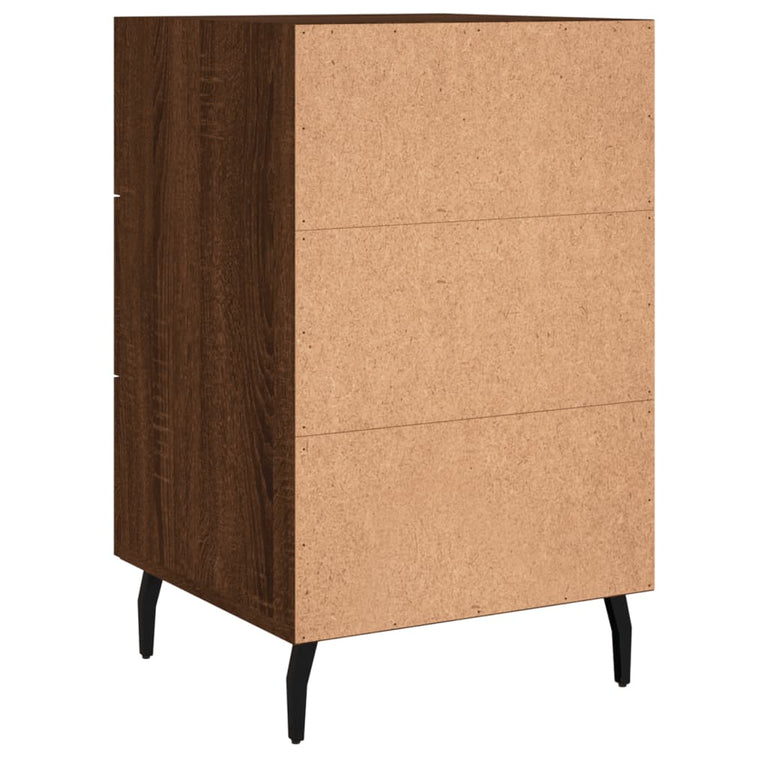 Nachtkastje 40x40x66 cm bewerkt hout bruin eikenkleur MeubelReus