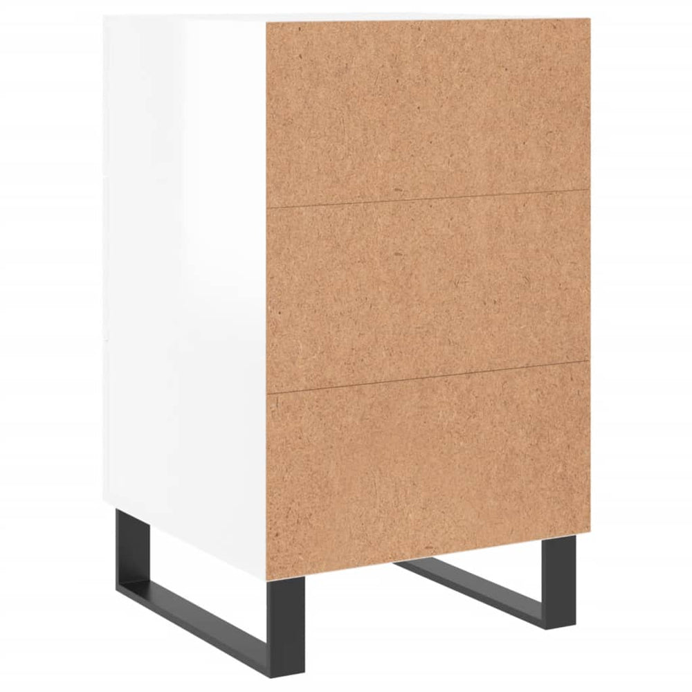 Nachtkastje 40x40x66 cm bewerkt hout hoogglans wit MeubelReus