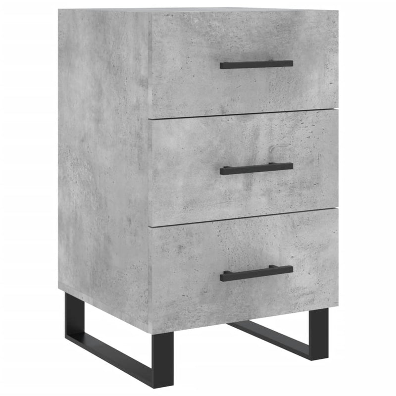 Nachtkastje 40x40x66 cm bewerkt hout betongrijs MeubelReus
