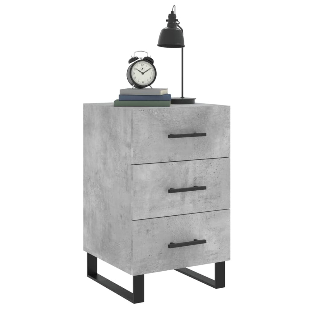 Nachtkastje 40x40x66 cm bewerkt hout betongrijs MeubelReus