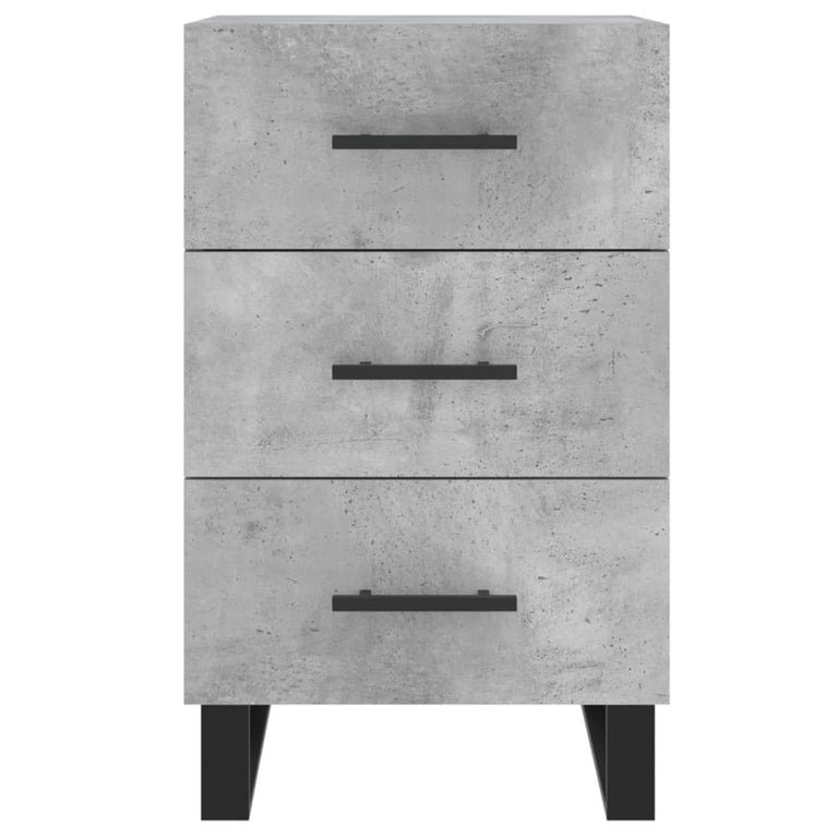 Nachtkastje 40x40x66 cm bewerkt hout betongrijs MeubelReus