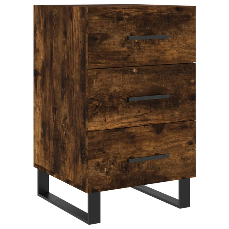 Nachtkastje 40x40x66 cm bewerkt hout gerookt eikenkleurig MeubelReus