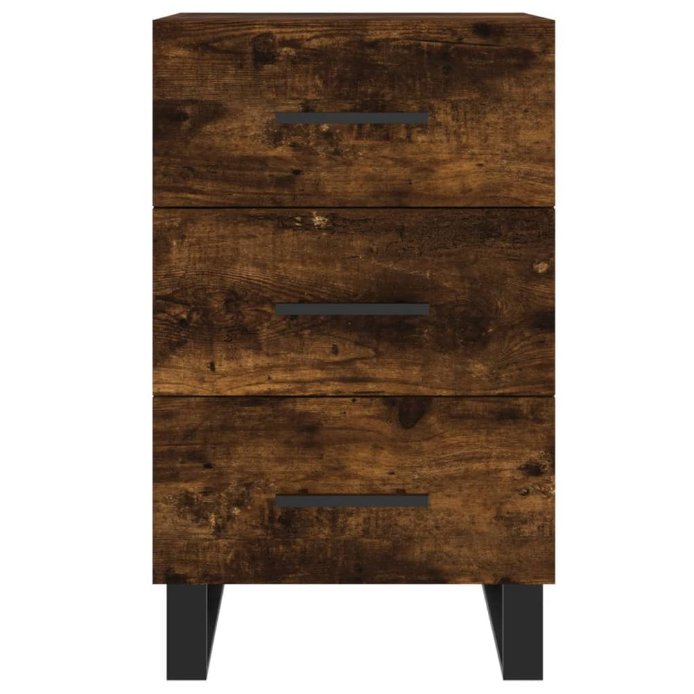 Nachtkastje 40x40x66 cm bewerkt hout gerookt eikenkleurig MeubelReus