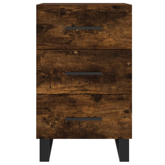Nachtkastje 40x40x66 cm bewerkt hout gerookt eikenkleurig MeubelReus