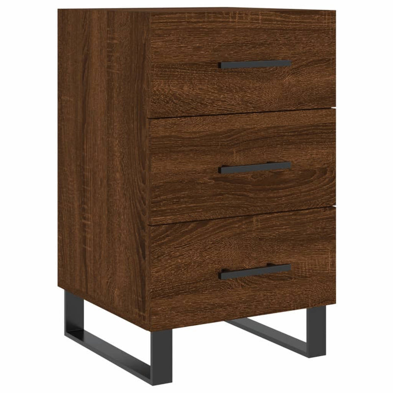 Nachtkastje 40x40x66 cm bewerkt hout bruin eikenkleur MeubelReus
