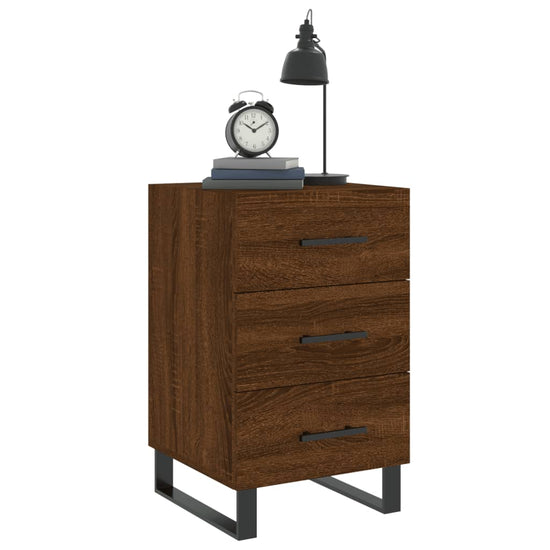 Nachtkastje 40x40x66 cm bewerkt hout bruin eikenkleur MeubelReus