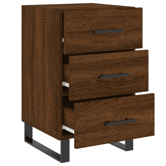 Nachtkastje 40x40x66 cm bewerkt hout bruin eikenkleur MeubelReus