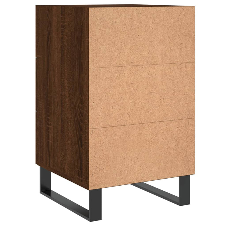 Nachtkastje 40x40x66 cm bewerkt hout bruin eikenkleur MeubelReus