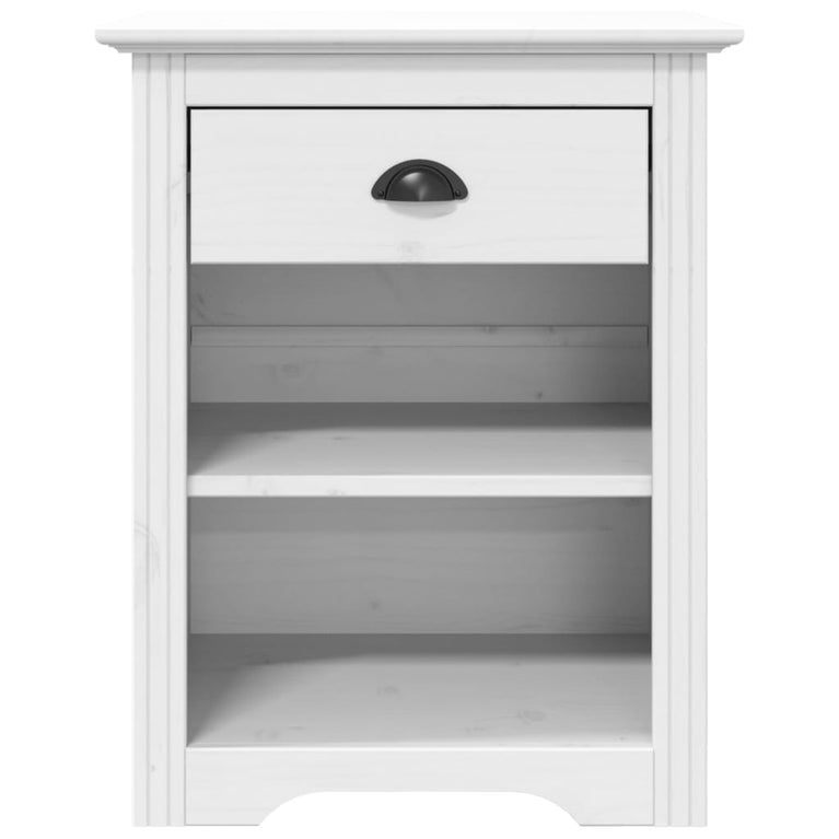 Nachtkastje BODO 53x38,5x66 cm massief grenenhout wit MeubelReus