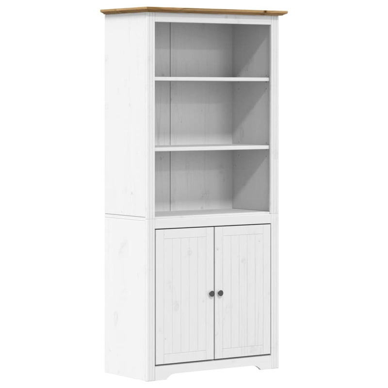 Boekenkast BODO 80x40x172 cm massief grenenhout wit en bruin MeubelReus