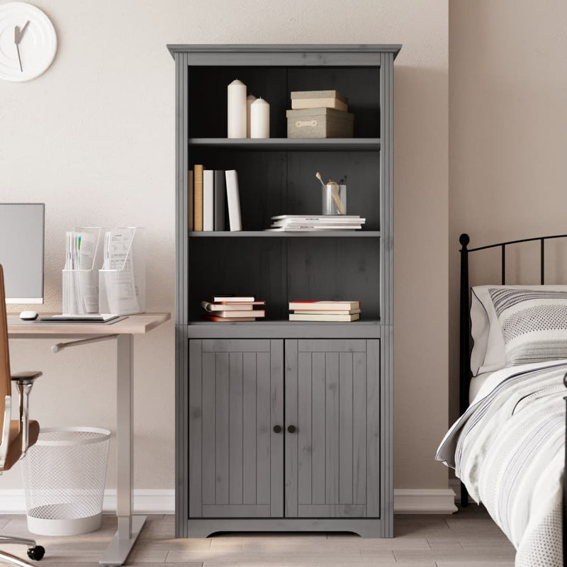 Boekenkast BODO 80x40x172 cm massief grenenhout grijs MeubelReus