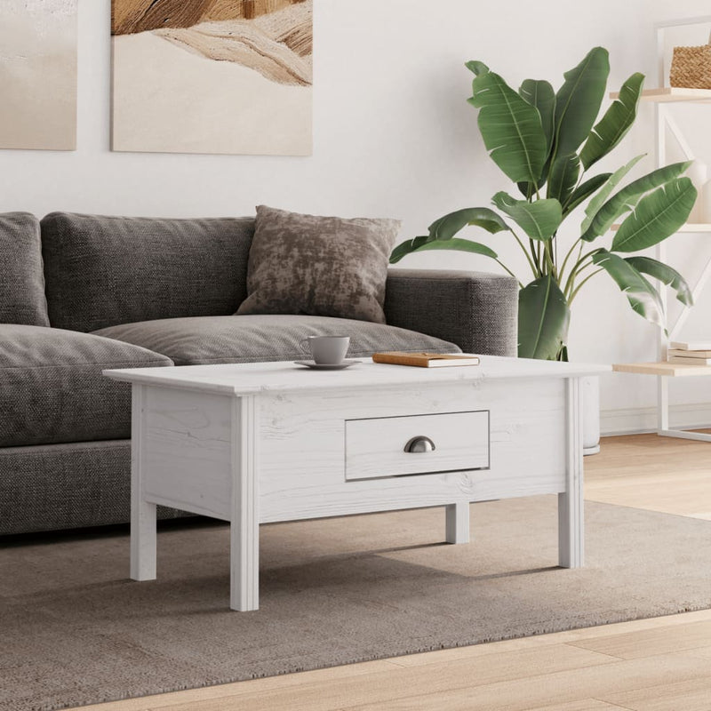 Salontafel BODO 100x55x45 cm massief grenenhout wit MeubelReus