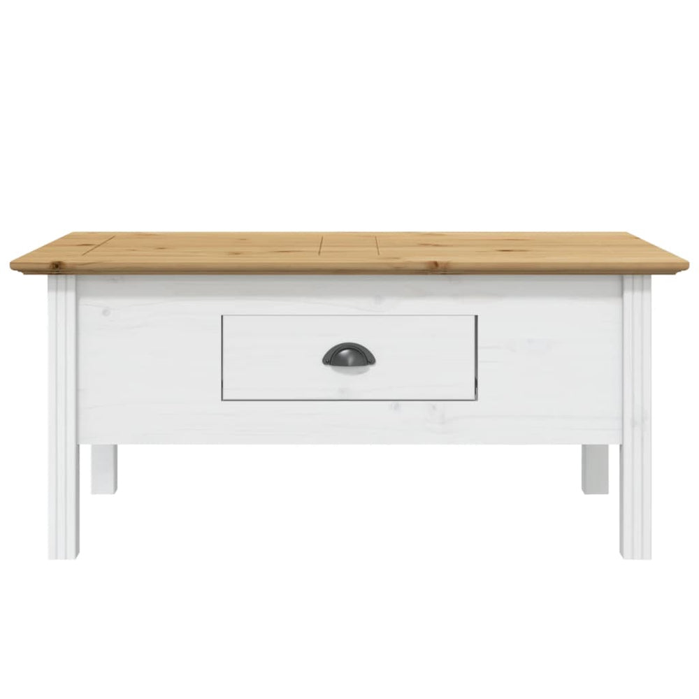 Salontafel BODO 100x55x45 cm massief grenenhout wit en bruin MeubelReus