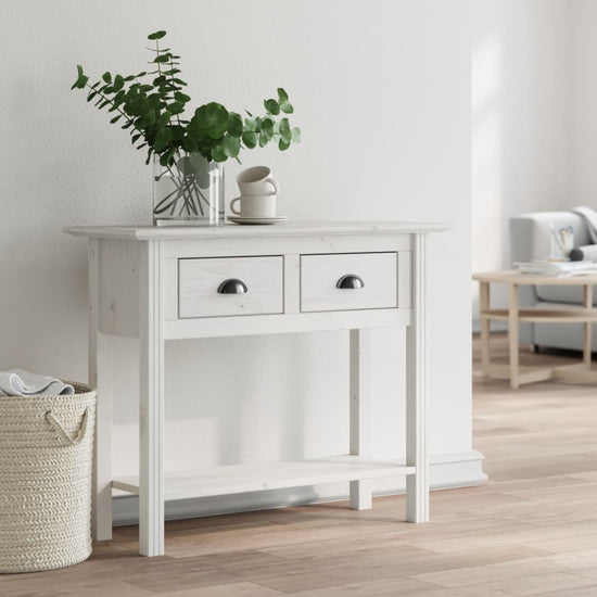 Wandtafel BODO 90x34,5x73 cm massief grenenhout wit MeubelReus