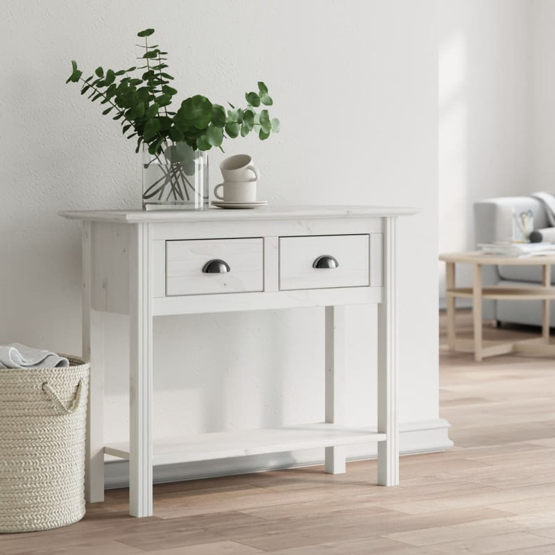 Wandtafel BODO 90x34,5x73 cm massief grenenhout wit MeubelReus