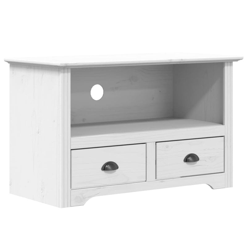 Tv-meubel met 2 lades BODO 91x43x56 cm massief grenenhout wit MeubelReus