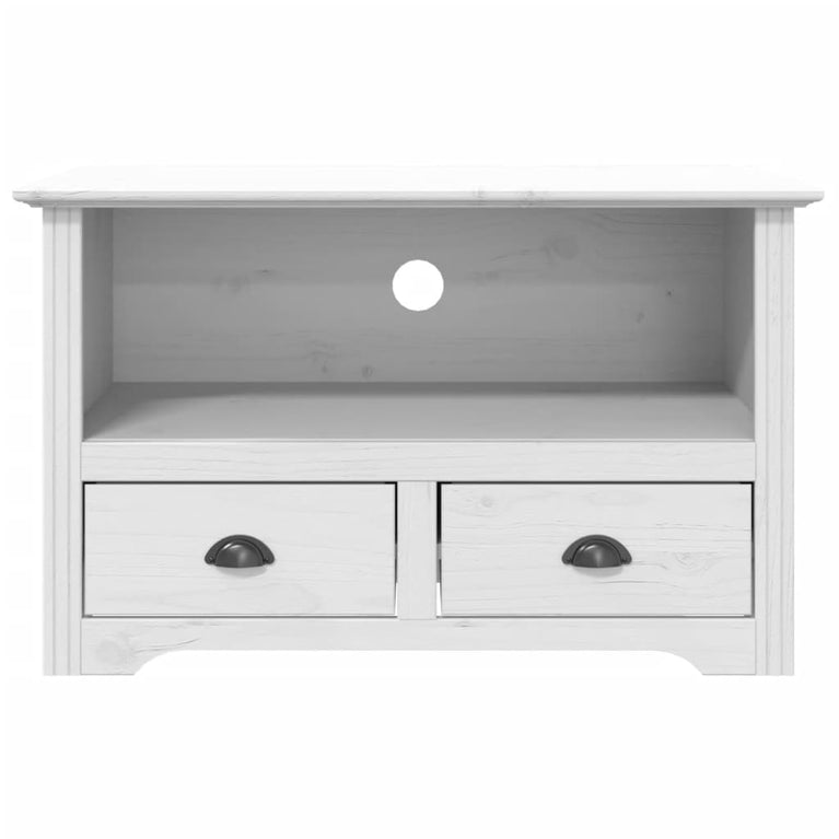 Tv-meubel met 2 lades BODO 91x43x56 cm massief grenenhout wit MeubelReus